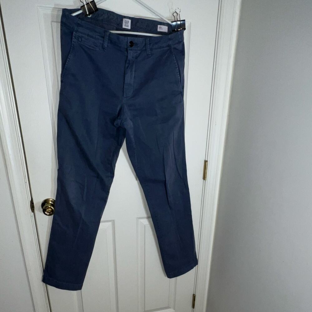 Gap for Good Men's Straight Fit Blue Cotton Twill Casual Pants 33x34
